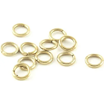 Materiál na výrobu šperku Light Gold Uzavřené spojovací kroužky z nerezové oceli - 1Ks - 4 x 0,8 mm