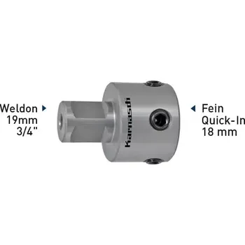 Příslušenstí k soustruhu Adaptér Weldon 19 mm na 18 mm Quick-IN 1 Karnasch 20.1385 (KAR20.1385)