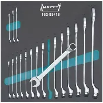 Modul s nářadím 2/3 kombi nované očkové a vidlicové klíče 163-99/18 Hazet