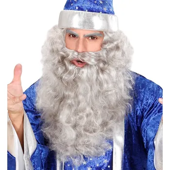 Dlouhé šedé vousy s knírem