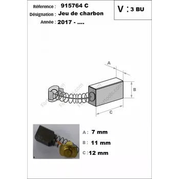 leštička Náhradní díl pro brusku REX 120 B - uhlíky Fartools 915764C (WOLFFRT915764C)