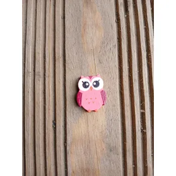 Materiál na výrobu šperku dřevěný korálek sova - červená