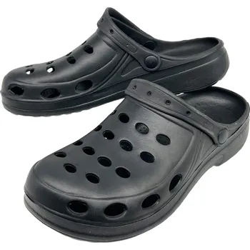 Pánské pantofle Adcz Pánské černé nadměrné gumové nazouváky Barva: Černá, Velikost: 44