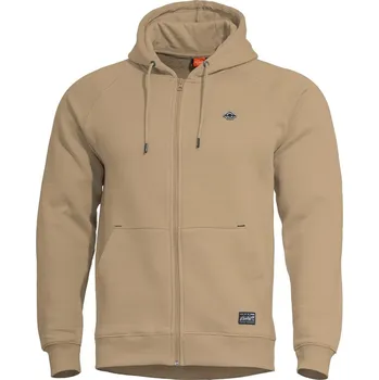 Pánská mikina Mikina PHAETON se zipem a kapucí TAN BROWN vel.L