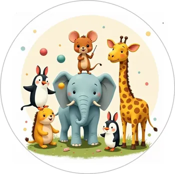 Jedlá dekorace na dort Obrázek Jedlý papír na dort Safari kamarádi