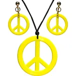 Hippies náušnice s náhrdelníkem žluté