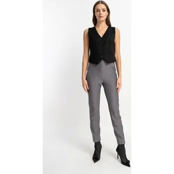 Dámské kalhoty CLICK Kalhoty z materiálu 30-315 Šedá Skinny Fit 38