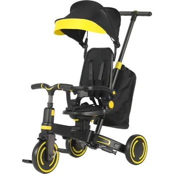 Dětské vozidlo Dětská tříkolka Premium 9 v 1 žlutá