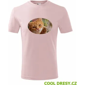 Dětské tričko s kočkou 1 - Barva: růžová, Velikost 6let