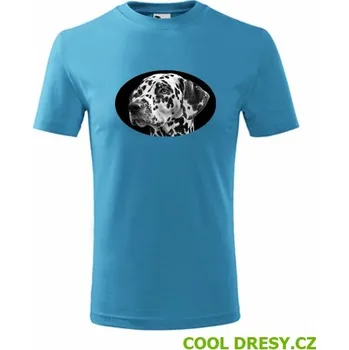 Dětské tričko s dalmatinem - Barva: tyrkysová, Velikost 4roky