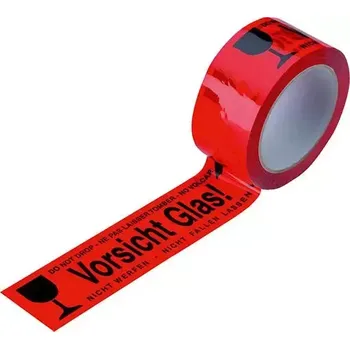 Lepicí páska Lepicí páska PVC 50mmx66m "Opatrně sklo" ve 4 jazy cích