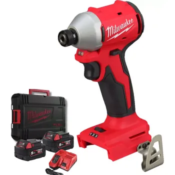 Elektrické nířadí Aku 1/4" HEX rázový šroubovák/utahovák Milwaukee M18 BLIDR-502X, 190 Nm, 2x aku M18 B5 + M12-18 FC, 4933492843 (MI4933492843)