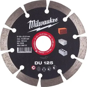 Brusný kotouč Diamantový rozbrušovací kotouč Milwaukee DU 125 (Sada 5 ks) (MI4932479631)