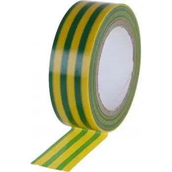 Lepicí páska PVC páska žlutá s zel.pruhy 19x0.13x10M (L38925)