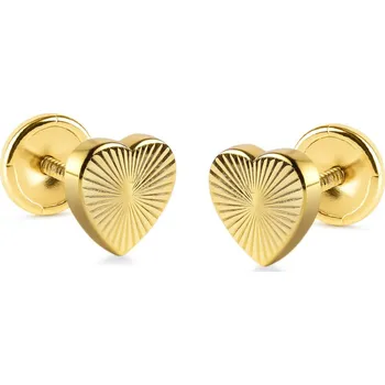 Módní doplněk Brilio Romantické srdíčkové náušnice ze žlutého zlata 14/195.401/17 + 2 měsíce na vrácení zboží