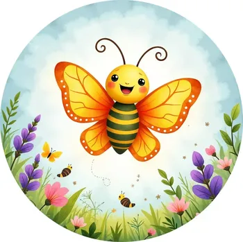 Jedlá dekorace na dort Obrázek Jedlý papír na dort Veselý motýlek