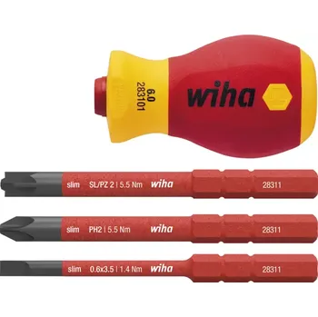 Šroubovák Šroubovák Stubby 6 mm a sada nástavců electric slimVario® (Sada 4 dílů) (WIHA41230)