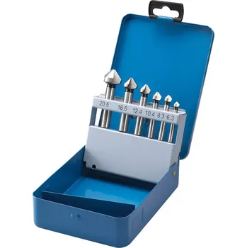 Výstružník Kuželové záhlubníky HSS Bernardo 6,3 ÷ 20,5 mm, 90° (Sada 6 dílů) (BER411075)