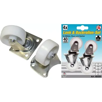 Pojezdové kolečko kolečka plastová, průměr 40 mm, pevné a otočné, 4 (BGS1080330)