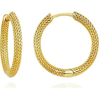 Náušnice Dámské náušnice kruhy ze žlutého zlata 20 mm NA1791F + DÁREK ZDARMA