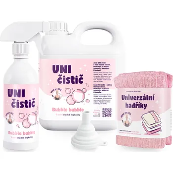 Univerzální čisticí prostředek Úklid pro klid Balíček UNI čistič Vůně: Bubble bubble, Barva trychtýře: Bílá