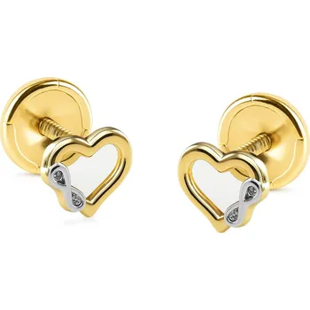 Náušnice Brilio Zlaté bicolor náušnice Srdce a nekonečno 14/195.762/17 + 2 měsíce na vrácení zboží