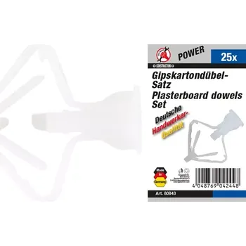 dílenský stroj Hmoždinky do sádrokartonu Kraftmann BGS1080843 (Sada 25 ks) (BGS1080843)