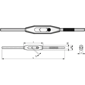 Závitořezný nástroj Ruční vratidlo na závitníky č. 4, stavitelné 5,6 - 16 mm (ČSN 24 1126) (BU401 160)