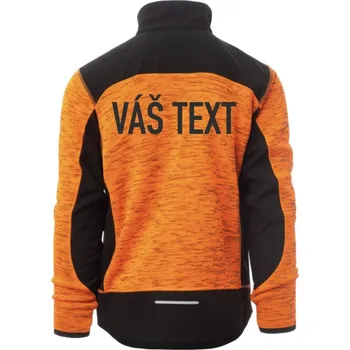 Pánská softshellová bunda TRAVEL oranžová Logo + potisk na zádech