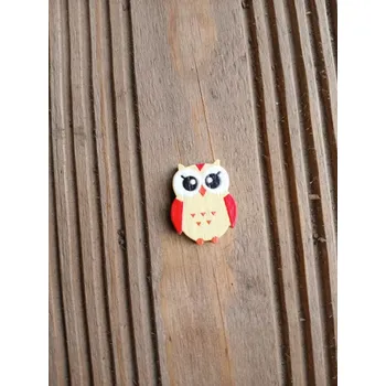 Materiál na výrobu šperku dřevěný korálek sova - žlutá