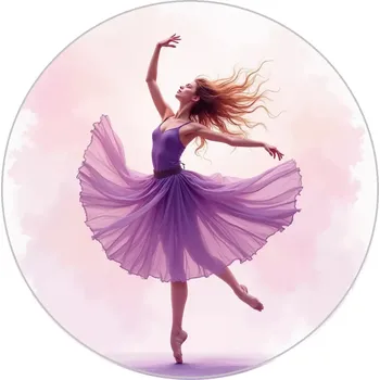 Jedlá dekorace na dort Jedlý papír na dort Baletka fialová