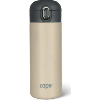 Termoska Zopa Termoska na tekutiny se silikonovým držákem 400 ml Cookie beige