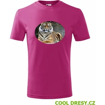Chlapecké oblečení Dětské tričko s tygrem - Barva: purpurová, Velikost 4roky