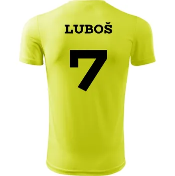 Běžecké oblečení Dětský běžecký dres se jménem - Barva: neonově žlutá, Velikost 10let