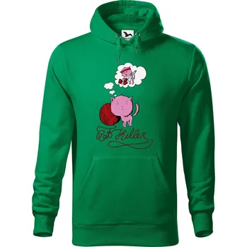 Pánská mikina Pánská mikina s potiskem Kočičí sen Velikost (muž): 2XL, Vyberte barvu: Středně zelená