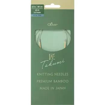 Jehlice Clover kruhové otočné fixní jehlice Pro Takumi 80cm 2mm (Clover Circular knitting needles PRO Takumi)