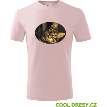 Dětské tričko s kočkou 3 - Barva: růžová, Velikost 10let