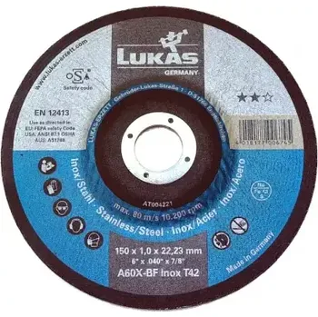 Příslušenství k brusce Rozbrušovací kotouč Lukas PREMIUMFLEX T41 150x1,6 A46T-BF INOX (LUAT000700)