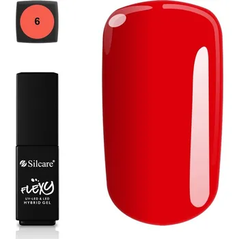 Lak na nehty Silcare Flexy Hybridný gél červený hybridný lak 06 4,5 g
