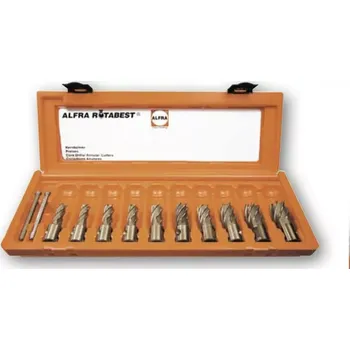 Vrták Jádrový vrták pr. 12 ÷ 22 mm (hl. vrt. 25 mm, HSS-Co-Eco). Sada 10 ks (ALFRA1901001025)