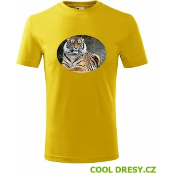 Chlapecké tričko Dětské tričko s tygrem - Barva: žlutá, Velikost 8let