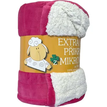 Deka z mikrovlákna OVEČKA Sleep well prošev jednobarevná fuchsiová, 150x200cm