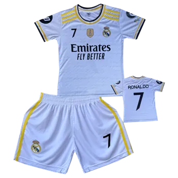 Míčový sport Numberoplus Premium dětský fotbalový dres Komplet Real Madrid Emirates Fly Better - Cristiano Ronaldo CR7 Velikost: 10-let (vel.134)