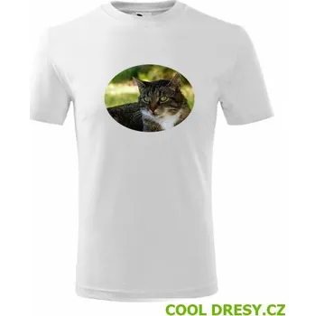 Chlapecké tričko Dětské tričko s kočkou 4 - Barva: bílá, Velikost 8let