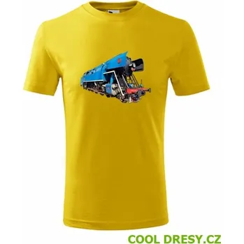 Chlapecké oblečení Dětské tričko s parní lokomotivou papoušek - Barva: žlutá, Velikost 10let