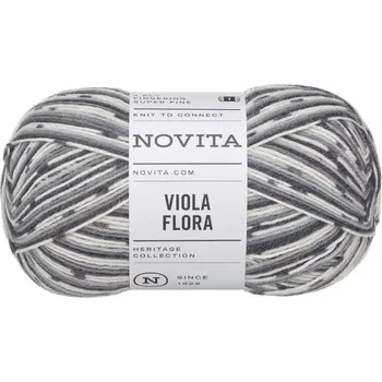 Příze Novita Viola Flora 8361 Černý tulipán (Ponožková příze Viola Flora Schwarze Tulpe)