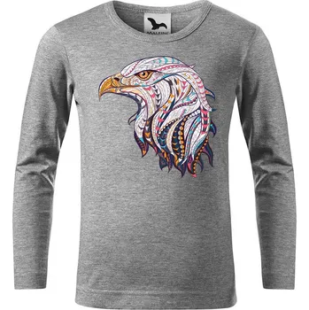 Chlapecké tričko DOBRÝ TRIKO Dětské bavlněné triko Hlava orla Velikost: 158/12 let, Barva: Tmavě šedý melír