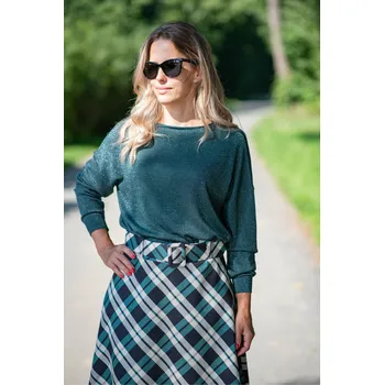 Dámský svetr Svetřík 22233 lurex barva: zelená-mint