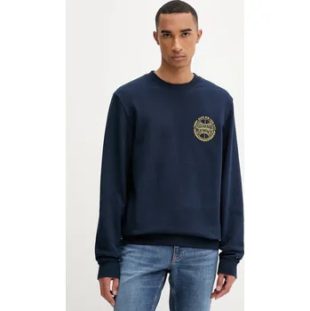 Pánská mikina Bavlněná mikina Tommy Jeans pánská, tmavomodrá barva, s potiskem, DM0DM22081 59X, vel. XXL