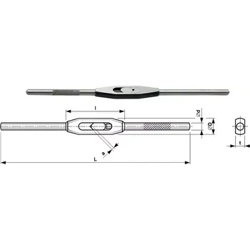 Závitořezný nástroj Ruční vratidlo na závitníky Bučovice Tools č. 1, stavitelné 2,5 ÷ 7,1 mm (ČSN 24 1126) (BU401 045)